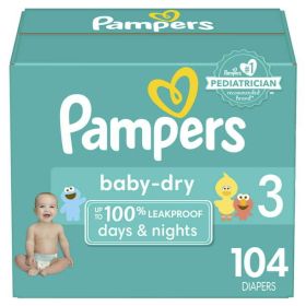 Pampers Baby-Dry Diapers Size 3, 104 Count