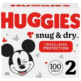 Huggies Snug & Dry Baby Diapers Size 2;  Count 100