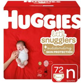 Huggies Little Snugglers Baby Diapers Size Newborn;  Count 72