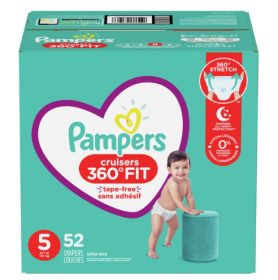 Pampers Cruisers 360 Fit Diapers, Active Comfort, Size 5, 52 ct