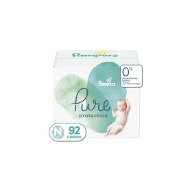 Pampers Pure Protection Natural Newborn Diapers, Size N, 92 Count