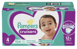 Pampers Cruisers Diapers Size 4, 104 Count