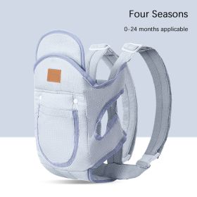 Multifunctional Baby Carrier With Breathable Front And Back In Summer (Option: Grey wave dot cloth)