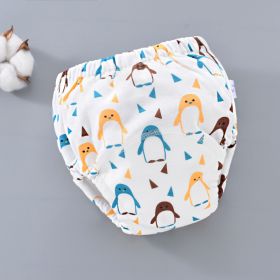 Baby Training Pants Washable 6-layer Gauze Diaper Cover (Option: Penguin-M Code-5PCS)