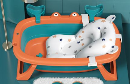 Baby Bathtub Foldable Bathtub Newborn Products (Option: Chen orange color with suspens)