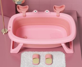 Baby Bathtub Foldable Bathtub Newborn Products (Option: Coral powder67x44x20cm)