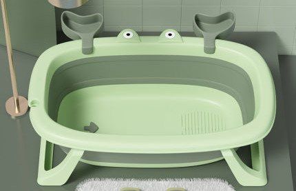 Baby Bathtub Foldable Bathtub Newborn Products (Option: Avocado color gift package)