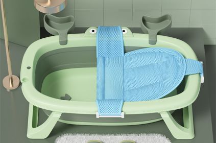 Baby Bathtub Foldable Bathtub Newborn Products (Option: Avocado Green Belt Strainer)