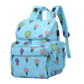 Multifunctional Large-Capacity Mommy Backpack (Option: Blue hot air balloon)