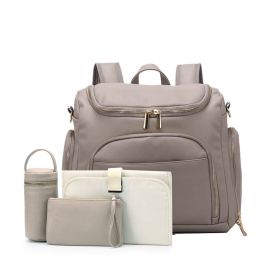 Pu Multifunctional New Mommy Backpack (Color: Grey)