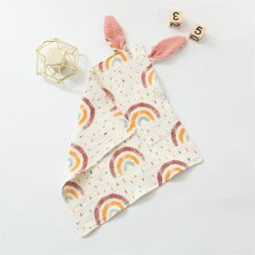 Baby Rabbit Ears Appeasing Towel Cotton Cloth To Sleep With Hug Blanket (Option: Colorful Rainbow-30 √ó 30cm)