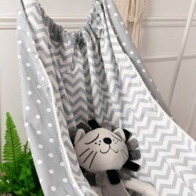 Children's Swing Indoor Outdoor Hanging Basket Cartoon Hammock (Option: Grey wave-100X130cm)