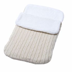 Baby Fleece-lined Sleeping Thickened Knitting Warm Sleeping Wool Stroller Sleeping Bag (Option: Creamy White 1-68X38)