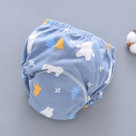 Baby Training Pants Washable 6-layer Gauze Diaper Cover (Option: Blue Polar Bear-M Code-5PCS)