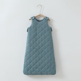 Baby Cotton-padded Sleeping Bag Vest (Option: Dark Green-L)