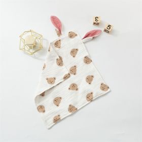 Baby Rabbit Ears Appeasing Towel Cotton Cloth To Sleep With Hug Blanket (Option: Bear Head-30 √ó 30cm)