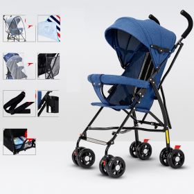 Sit And Lie Down Baby Portable Folding Simple Trolley (Option: Exclusive version sapphire blu)