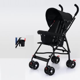 Sit And Lie Down Baby Portable Folding Simple Trolley (Option: Standard version black)