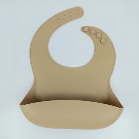 New Children Eating Silicone Bib (Color: brown)