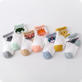 Children's Cute Cartoon Cotton Socks (Option: Pure White Body-XS)