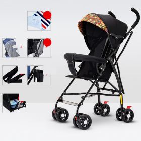 Sit And Lie Down Baby Portable Folding Simple Trolley (Option: Deluxe Blue)