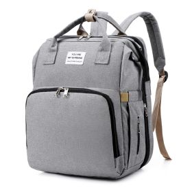 Multifunctional Go Out Portable Large Capacity Leisure Shoulder Bag For Mother And Child (Color: Grey)