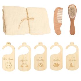 Baby Born Gift Set Wool Brush Baby Skin-friendly Bath Towel Baby One Month Old One Hundred Days Gift Box (Option: Beige Set)