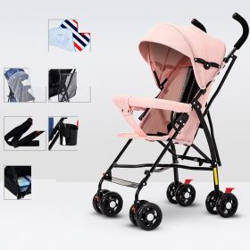 Sit And Lie Down Baby Portable Folding Simple Trolley (Option: Flagship Pink)