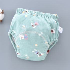 Baby Training Pants Washable 6-layer Gauze Diaper Cover (Option: Green Bear-M Code-5PCS)