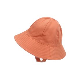 New Japanese Children's Summer Sunscreen Fisherman Hat (Option: Orange-S)