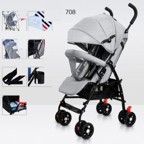 Sit And Lie Down Baby Portable Folding Simple Trolley (Option: 708Exclusive Edition grey)