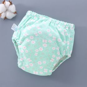 Baby Training Pants Washable 6-layer Gauze Diaper Cover (Option: Green Shivering-M Code-5PCS)