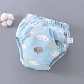 Baby Training Pants Washable 6-layer Gauze Diaper Cover (Option: Blue Star Cloud-M Code-5PCS)