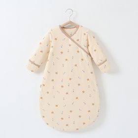 Anti-jump Thickening Of Baby Sleeping Bag In Autumn And Winter (Option: Milk biscuit thickened-S)