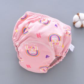 Baby Training Pants Washable 6-layer Gauze Diaper Cover (Option: Pink Headphones-M Code-5PCS)