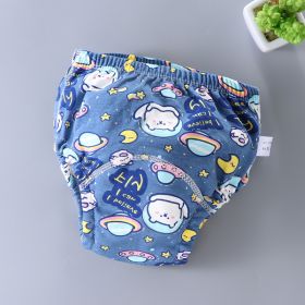 Baby Training Pants Washable 6-layer Gauze Diaper Cover (Option: New Blue Planet-L Code-5PCS)