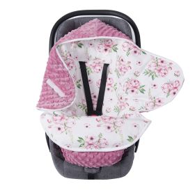 Thickened Baby Strap Swaddling Quilt (Option: Pink Flowers-M0 December)