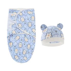 Foreign Trade Newborn Swaddling Sleeping Bag Baby Anti-kick Quilt Delivery (Option: Blue Bottom Bear)