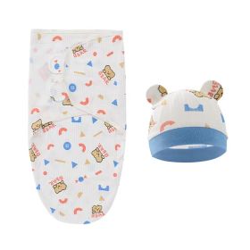 Foreign Trade Newborn Swaddling Sleeping Bag Baby Anti-kick Quilt Delivery (Option: Blue And Red Letter Bear)