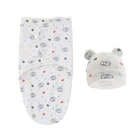 Foreign Trade Newborn Swaddling Sleeping Bag Baby Anti-kick Quilt Delivery (Option: Blue Cartoon Bear)