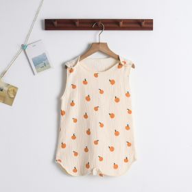 Newborn Baby Gauze Sleeping Bag (Option: Beige Bottom Yellow Orange-L Code)