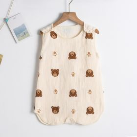 Newborn Baby Gauze Sleeping Bag (Option: Coffee Bear-L Code)