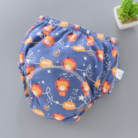 Baby Training Pants Washable 6-layer Gauze Diaper Cover (Option: Orange Lion On Blue Background-L Code-5PCS)