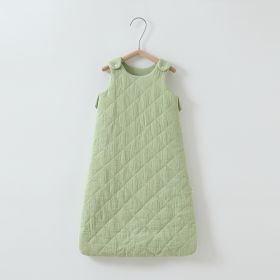 Baby Cotton-padded Sleeping Bag Vest (Option: Mint Green-L)