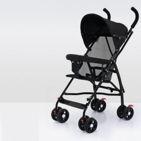 Sit And Lie Down Baby Portable Folding Simple Trolley (Option: Mesh version black)