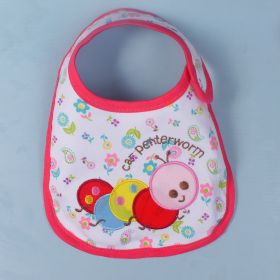 Optional Baby Bib Children's Cotton Three-layer Waterproof Saliva Towel (Option: Caterpillar)