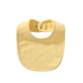 Baby Products Cotton Solid Color Bib With Hidden Buckle Saliva Towel Multi-color Optional (Color: yellow)