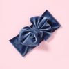 Baby Bows Velvet Headbands Turbans Hairband Headwraps Stretchy Wide Cross Knotted for Newborn Toddlers Kids