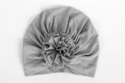 Knotted Caps Turban Newborn Baby Hospital Hat Soft Cotton Toddler Kids Girl Head Wrap Cap Beanie Hat (Color: gray)