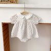 Baby Girl Doll Collar Floral Print Dress Combo Floral Print Shorts In Sets Summer Outfit Wearing